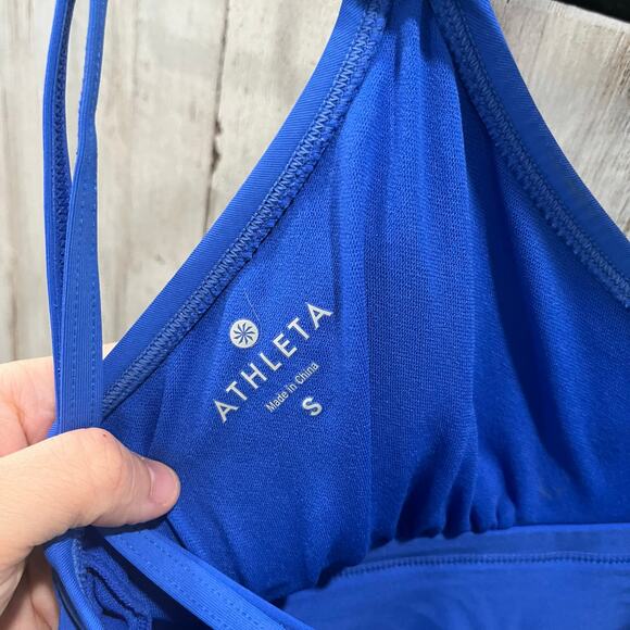 Athleta Cross Strap Tankini Swim Top  Blue SIZE Small #578174 - Picture 4 of 8